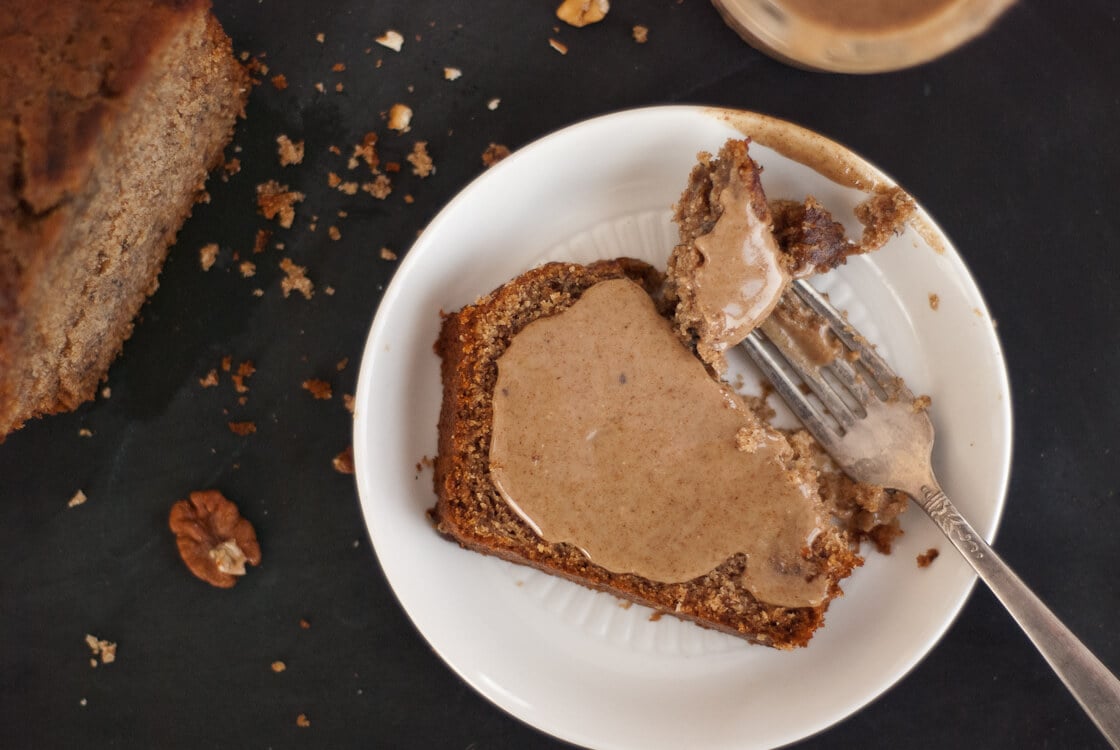 pecan-butter-8 pecan butter on slice of banana bread