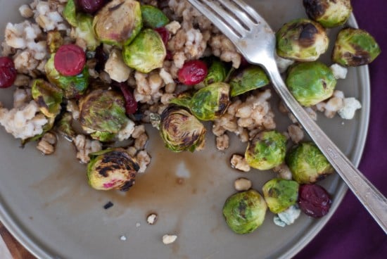 brussels sprouts with cranberries and barley recipe
