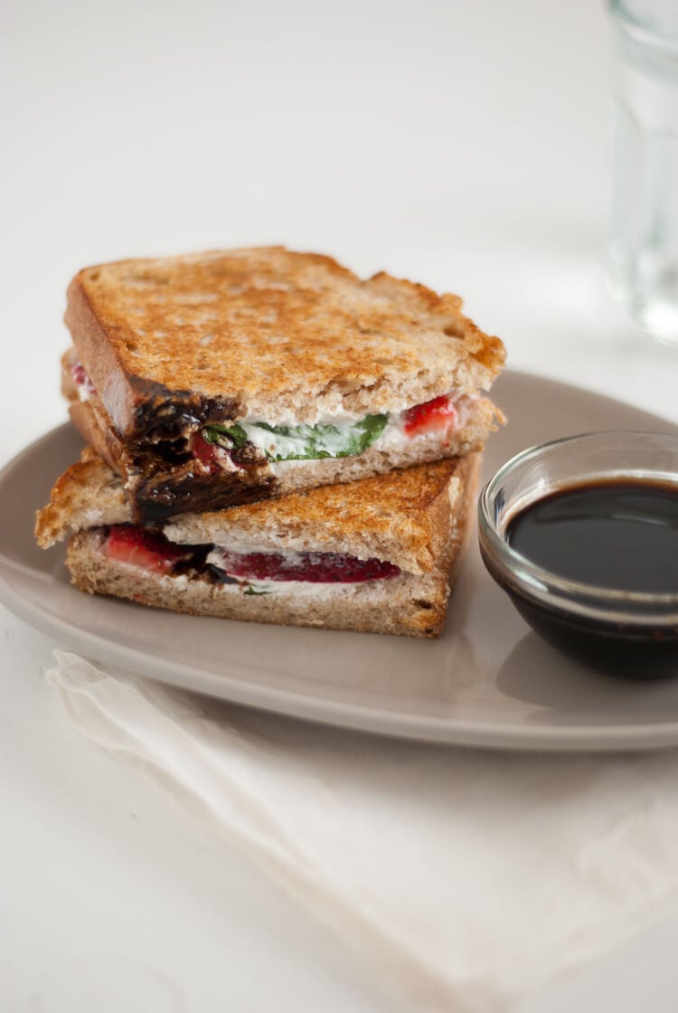 Strawberry, basil and goat cheese panini by Cookie and Kate Strawberry, basil and goat cheese panini by Cookie and Kate