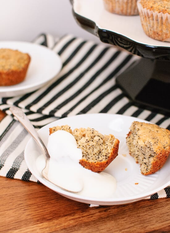 Double lemon poppy seed muffins with yogurt - cookieandkate.com