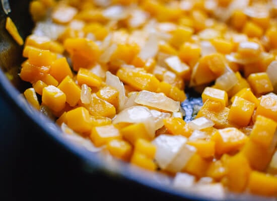 sauteed butternut and onion