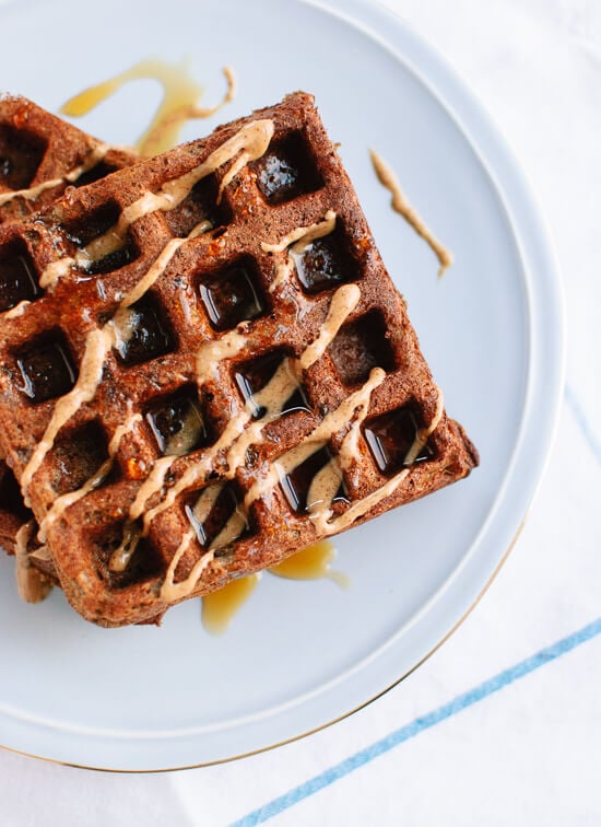 These buckwheat waffles are light, crisp on the outside and fluffy on the inside (gluten free, too!) - cookieandkate.com