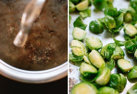 quinoa and brussels sprouts