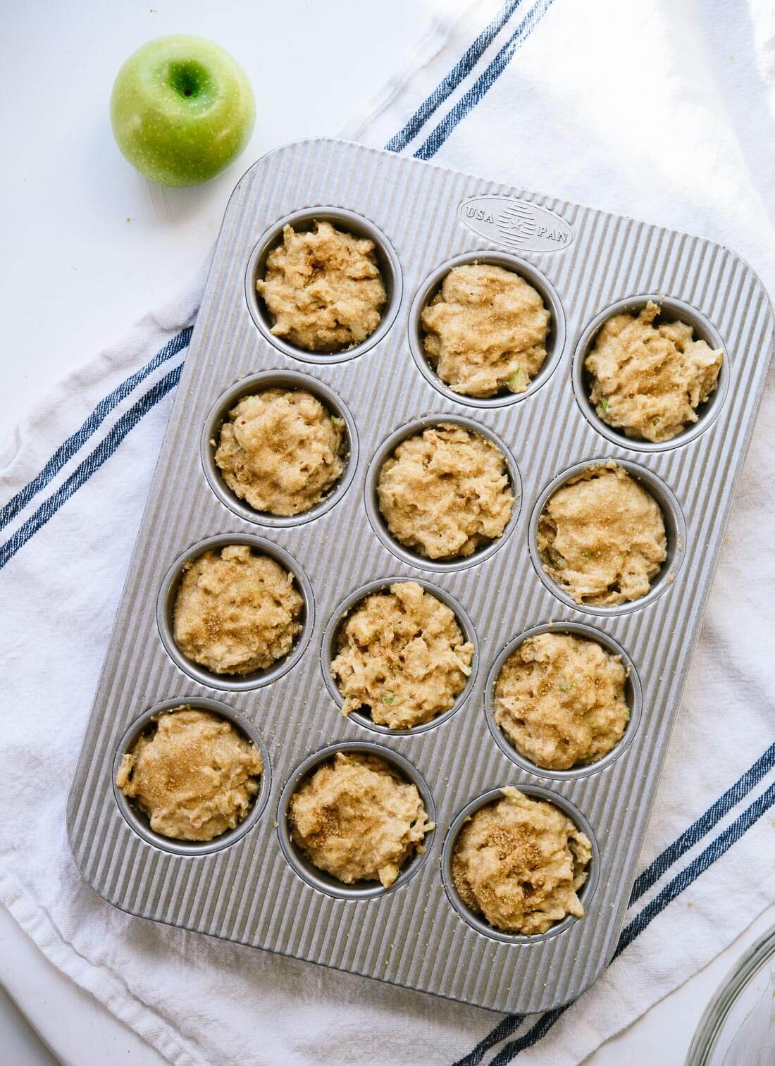 Healthy apple muffins before baking