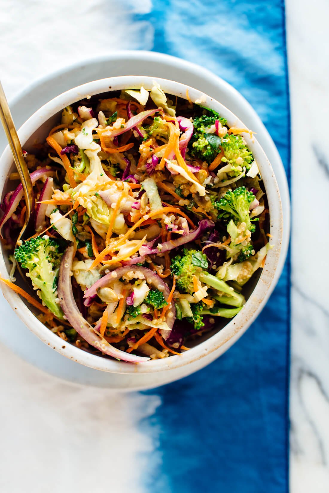 rainbow quinoa slaw with honey-mustard dressing recipe