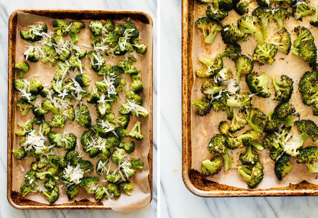 broccoli with Parmesan on top
