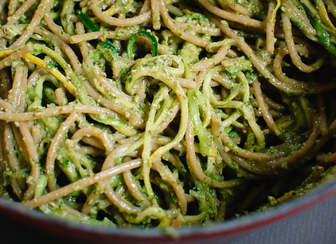 pesto squash noodles
