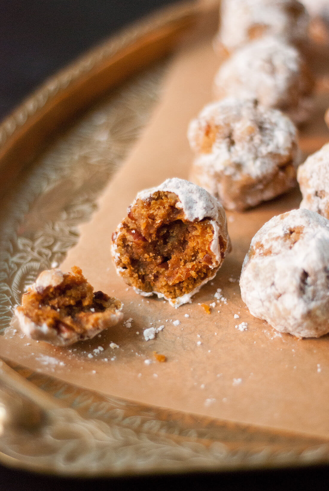 Pumpkin Pecan Polvorones (Mexican wedding cookies)