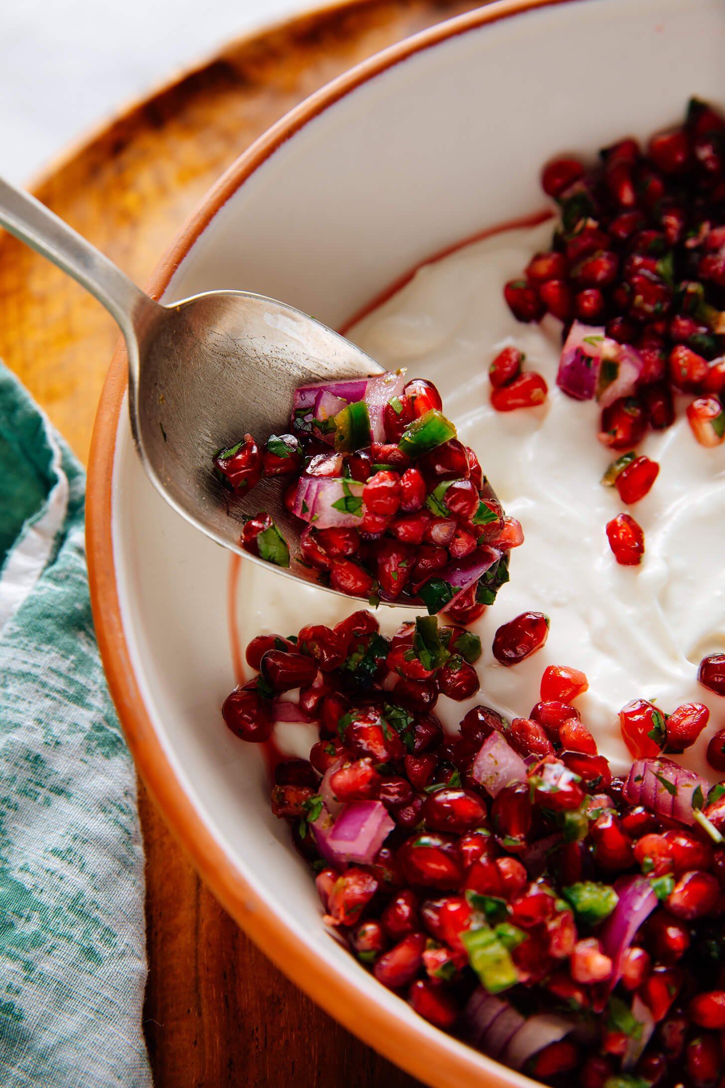 pomegranate salsa spoonful
