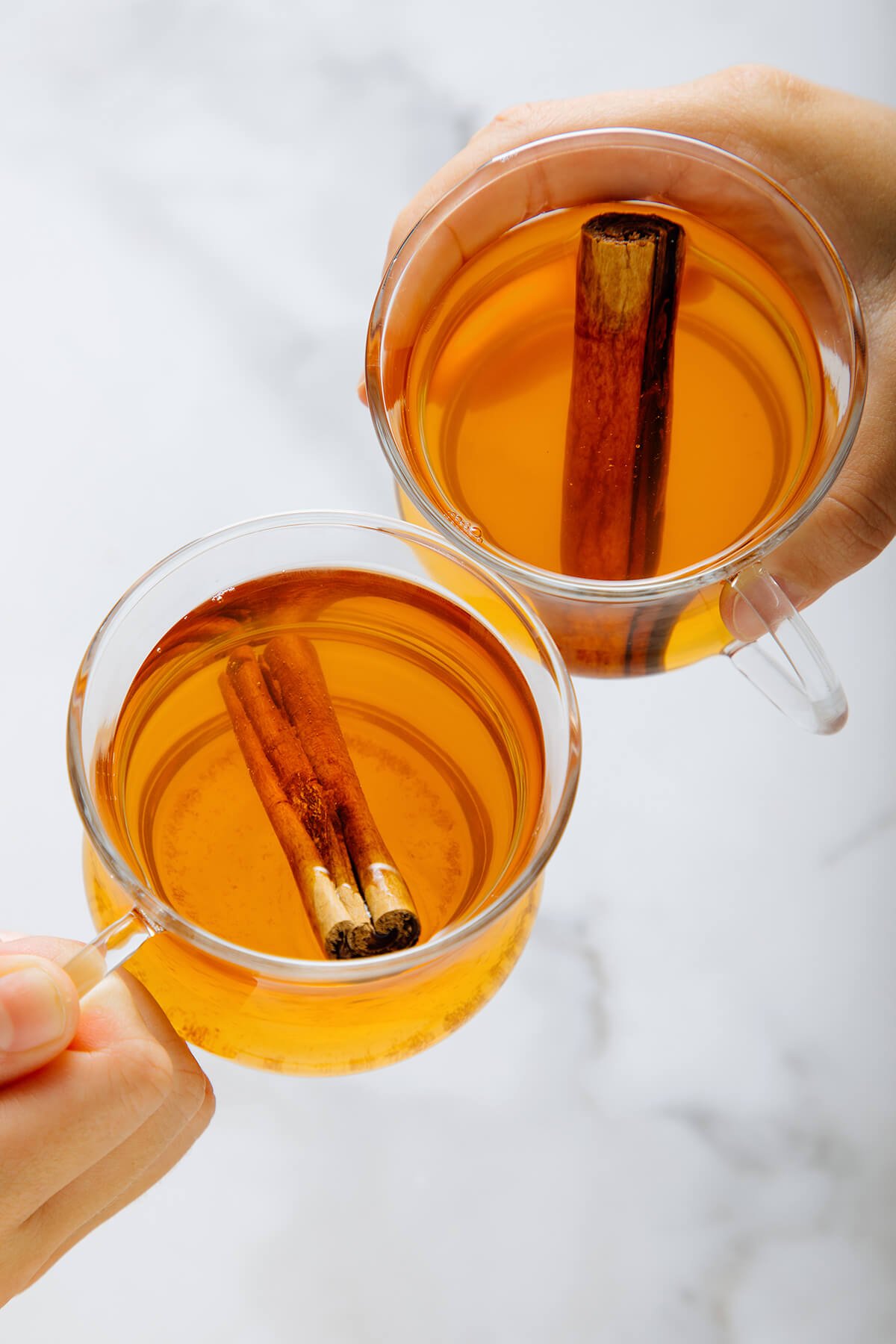 cheers with cinnamon tea