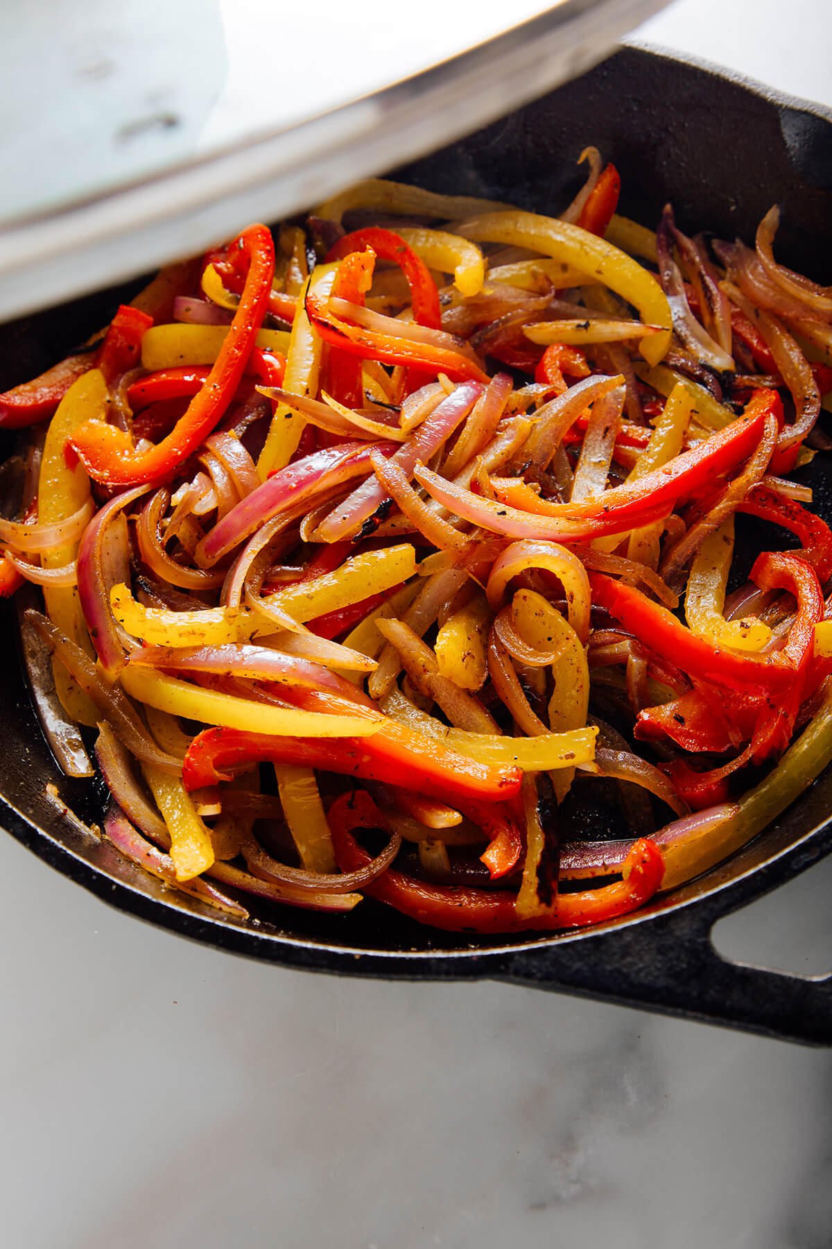 cooked fajita veggies