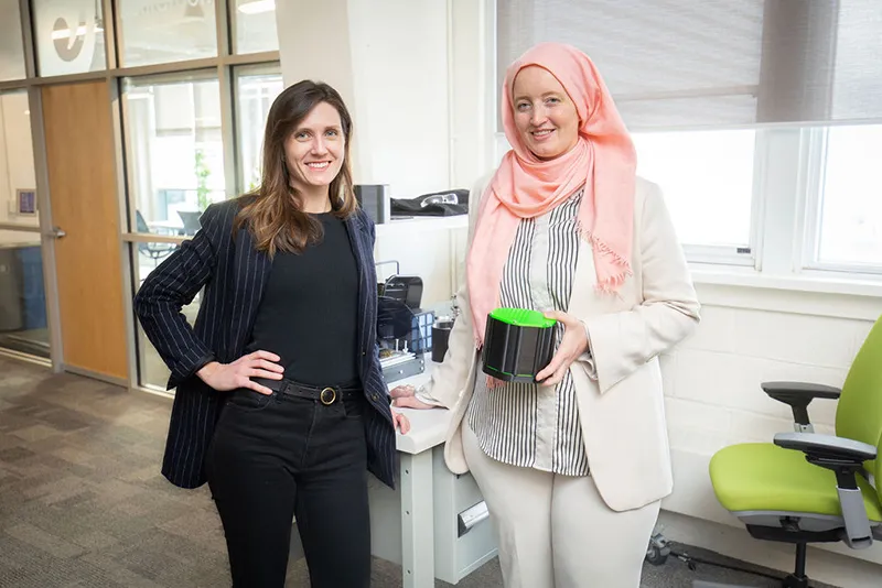 PHOTO: Jennifer Fuccillo, Investment Analyst for Invest Nova Scotia, with Maja Maher, CEO & Founder of Voltai