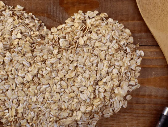 Oatcake shaped in a heart