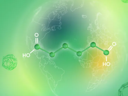 Graphiv demonstrating OzoneBio, a Canadian green tech company producing bio-adipic acid for Nylon 66 from sustainable feedstocks like wood waste.