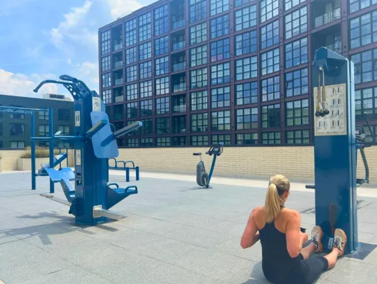 Woman exercising outside