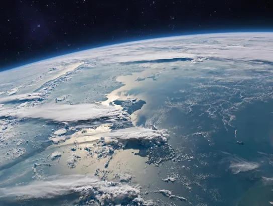 A view of Earth from space. 