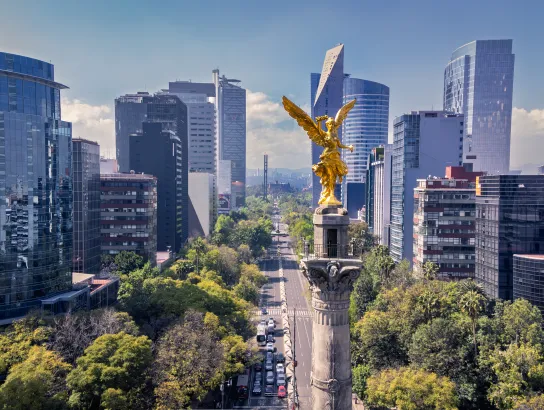 Mexico City with Angel of Independence