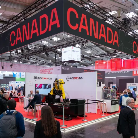 The Canada pavilion at Hannover Messe trade show.