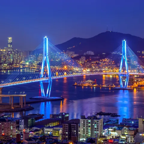 Busan, South Korea at Night