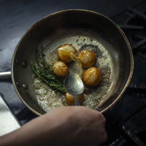Nova Scotia Seafood Seared Scallops in Pan