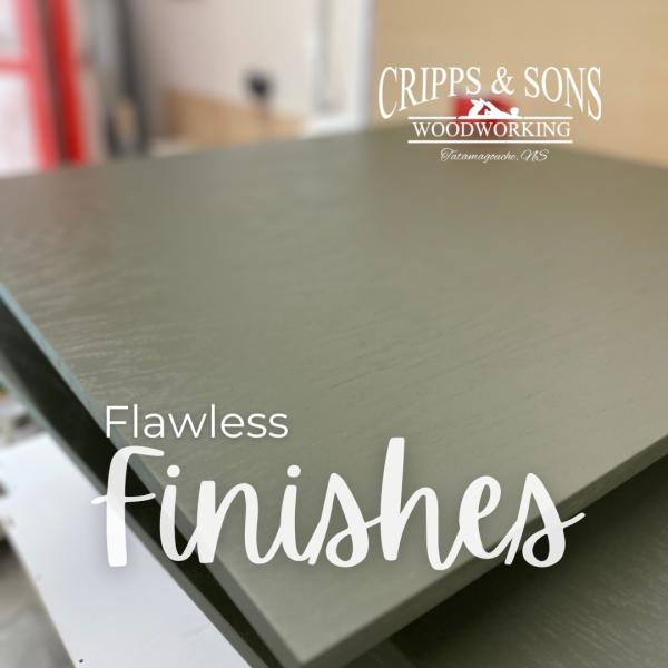 Cripps & Sons Flawless Finishes: Sage green smooth cabinet door