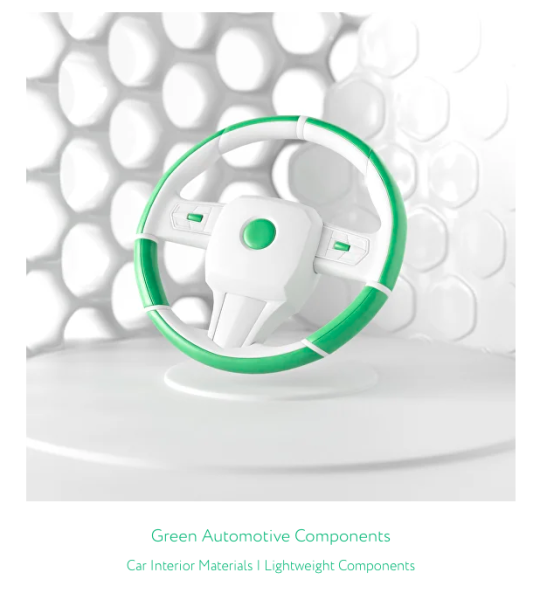 Graphic depicting OzoneBio's Green Automotive Components Car Interior Materials | Lightweight Components