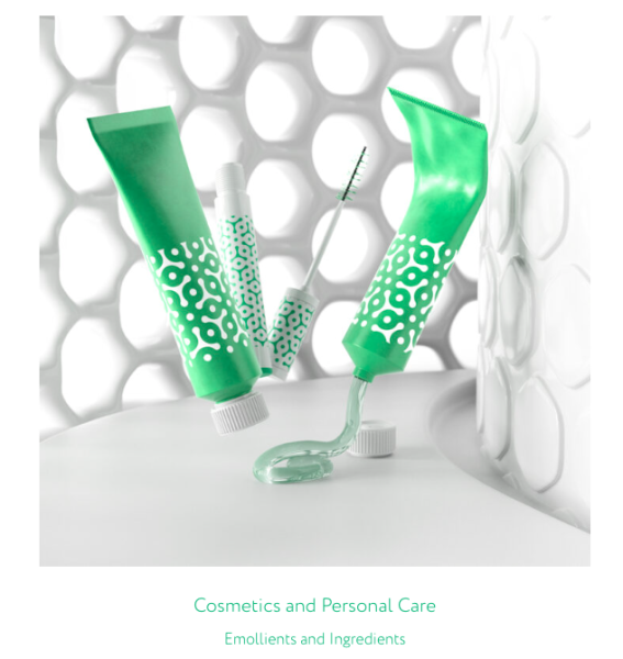 Graphic depicting OzoneBio's Cosmetics and Personal Care Emollients and Ingredients