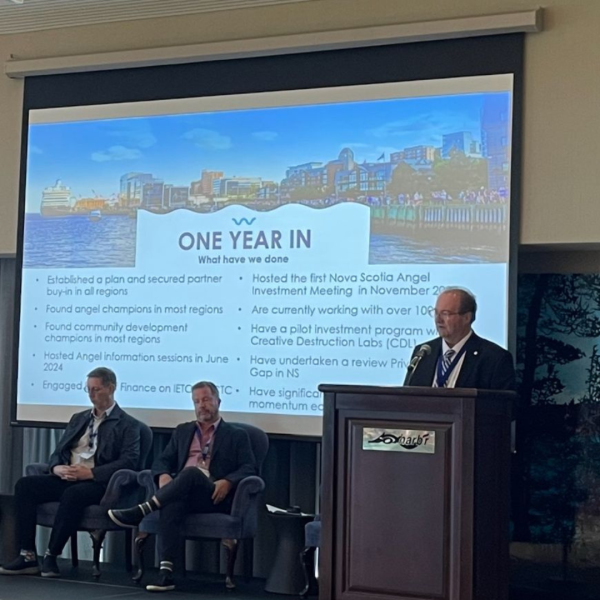 Chris Payne, Entrepreneur, and Paul Harrington, Managing Director - Cape Breton Capital Group, Bob Pelley, Invest Nova Scotia