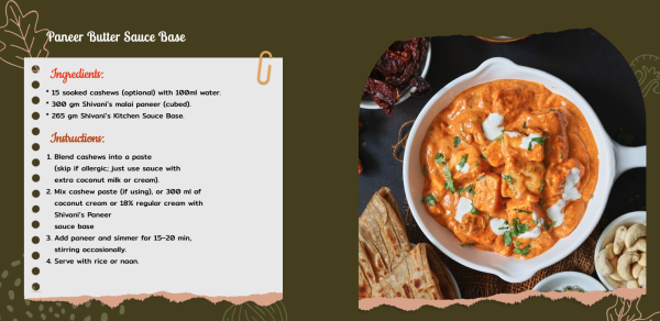 Recipe for Paneer Butter Sauce Base