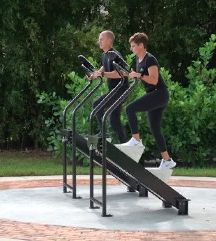 Outdoor exercise equipment at Addison Reserve Country Club, Delray Beach, FL