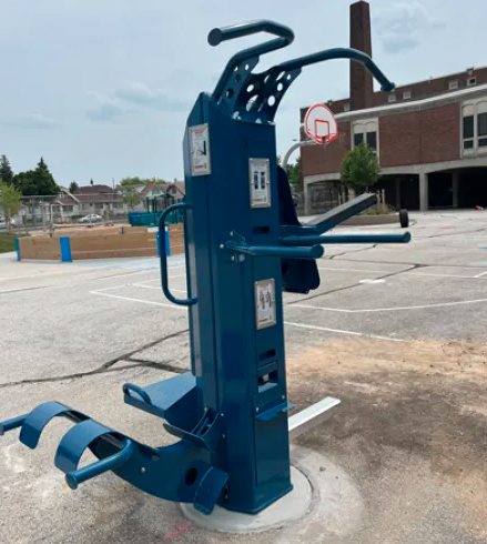 Oudoor exercise equipment at Milwaukee Public Schools