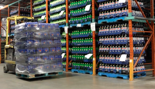 Forklift in Pepsi warehouse