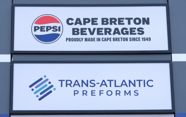 Cape Breton Beverages and Trans-Atlantic Preforms signage