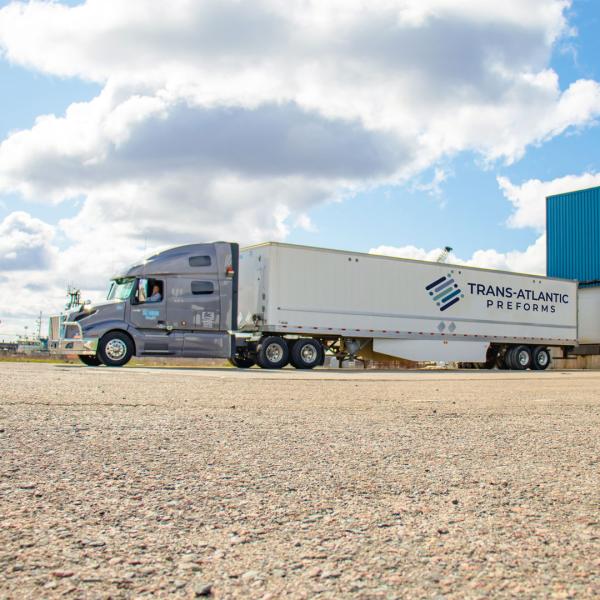 Trans-Atlantic Preforms bottling facility transport truck