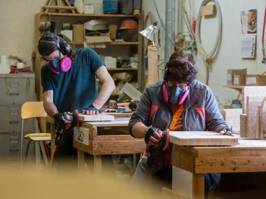 Larch Wood Woodworkers creating cutting boards