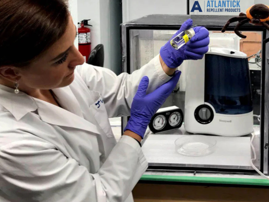 Acadia University researcher at their Lab working with Atlantick