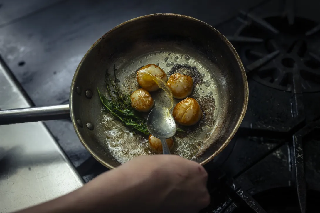 Nova Scotia Seafood Seared Scallops in Pan